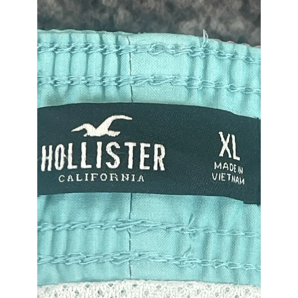 Hollister Men’s Swim Trunks Size XL Aqua Pelican Print Beach Board Shorts - Picture 7 of 7